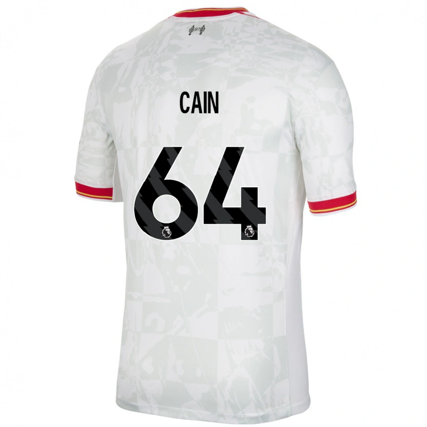 Danxen Hombre Camiseta Jake Cain #64 Blanco Rojo Negro Equipación Tercera 2024/25 La Camisa