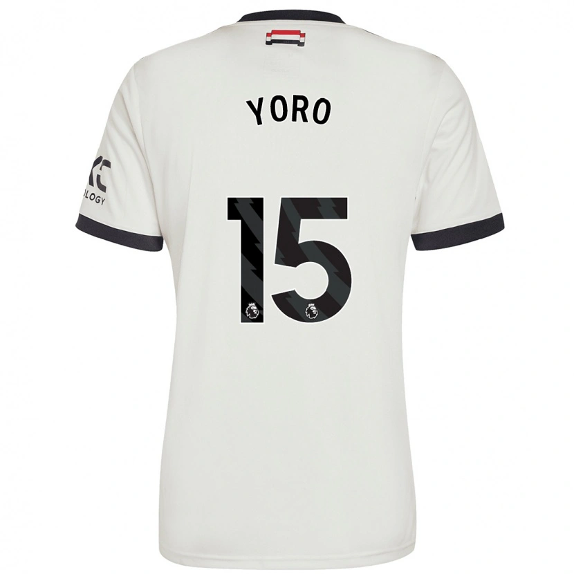 Danxen Hombre Camiseta Leny Yoro #15 Blanquecino Equipación Tercera 2024/25 La Camisa