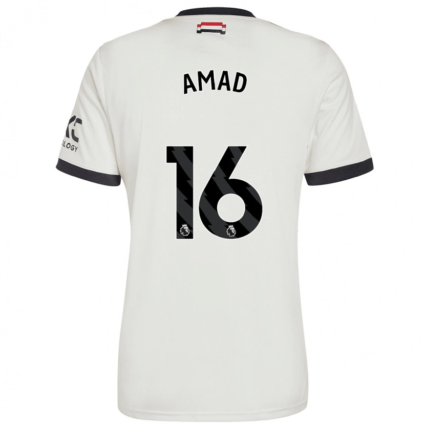 Danxen Hombre Camiseta Amad Diallo #16 Blanquecino Equipación Tercera 2024/25 La Camisa