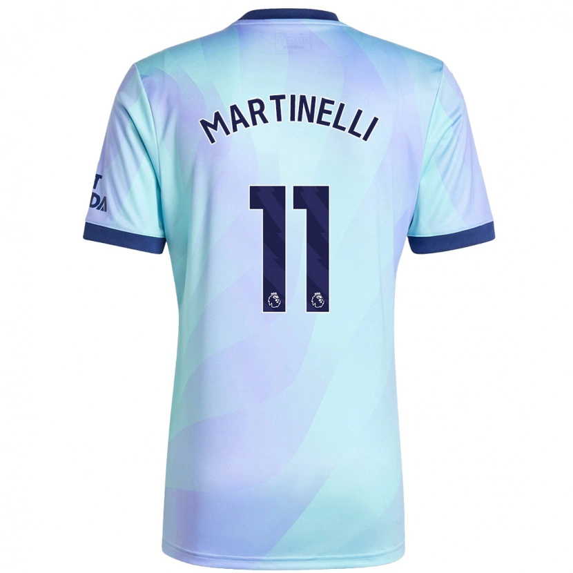 Danxen Hombre Camiseta Gabriel Martinelli #11 Agua Equipación Tercera 2024/25 La Camisa