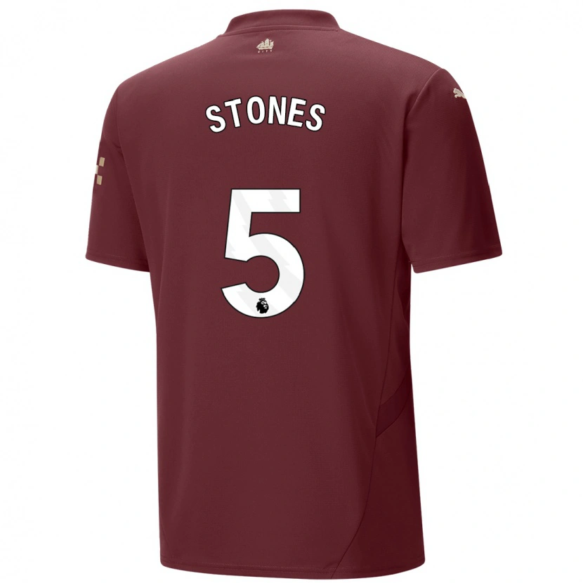 Danxen Hombre Camiseta John Stones #5 Granate Equipación Tercera 2024/25 La Camisa