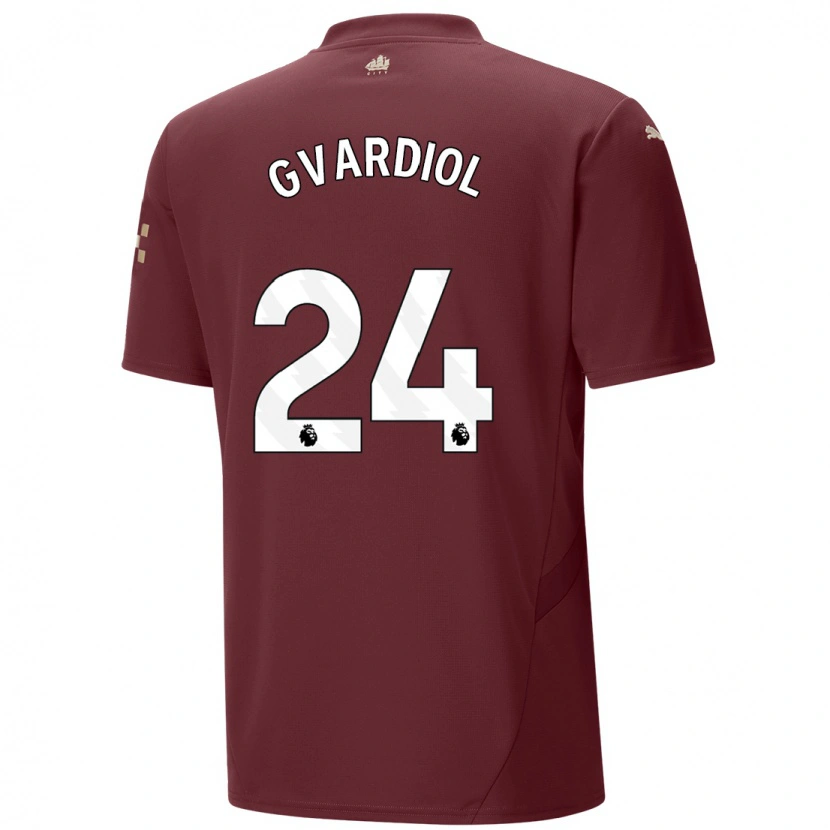 Danxen Hombre Camiseta Josko Gvardiol #24 Granate Equipación Tercera 2024/25 La Camisa