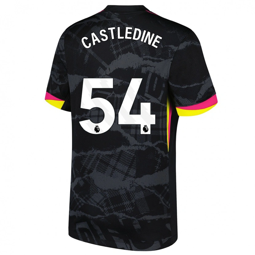 Danxen Hombre Camiseta Leo Castledine #54 Negro Rosa Equipación Tercera 2024/25 La Camisa