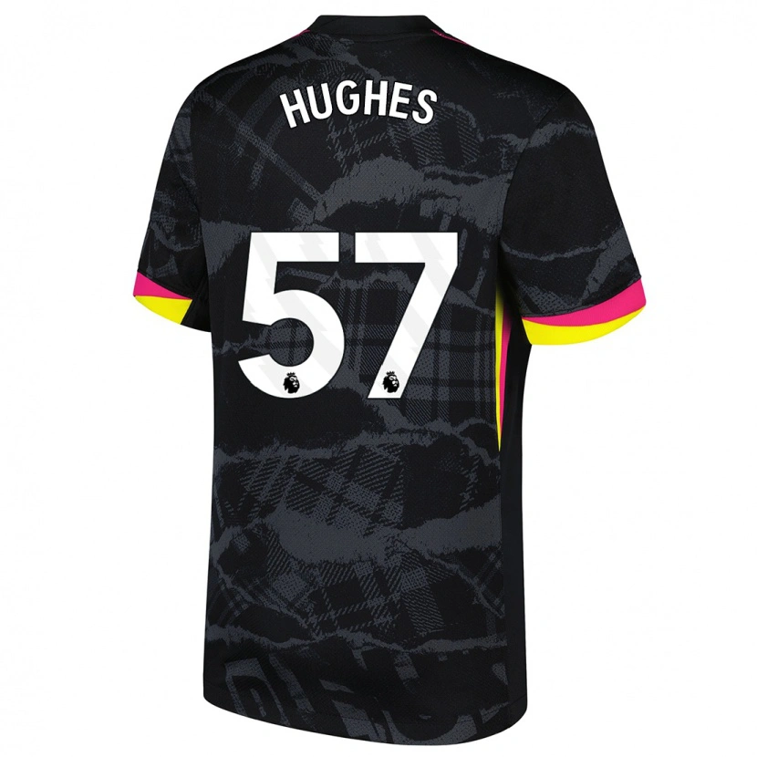 Danxen Hombre Camiseta Brodi Hughes #57 Negro Rosa Equipación Tercera 2024/25 La Camisa