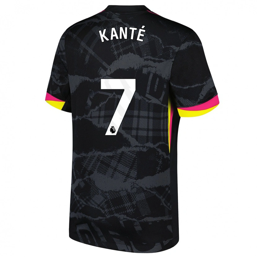 Danxen Hombre Camiseta N'golo Kante #7 Negro Rosa Equipación Tercera 2024/25 La Camisa