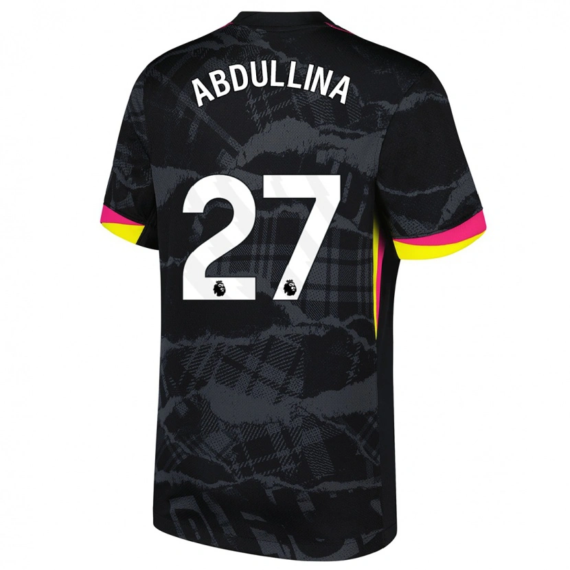 Danxen Hombre Camiseta Alsu Abdullina #27 Negro Rosa Equipación Tercera 2024/25 La Camisa