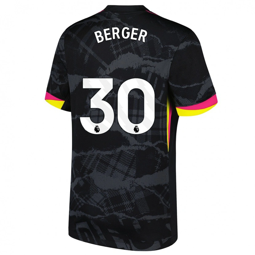 Danxen Hombre Camiseta Ann-Katrin Berger #30 Negro Rosa Equipación Tercera 2024/25 La Camisa