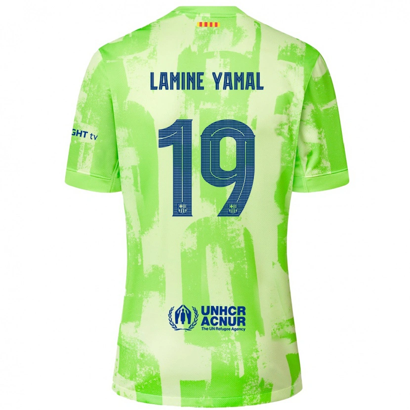 Danxen Hombre Camiseta Lamine Yamal #19 Lima Equipación Tercera 2024/25 La Camisa