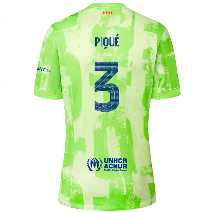 Danxen Hombre Camiseta Gerard Pique #3 Lima Equipación Tercera 2024/25 La Camisa