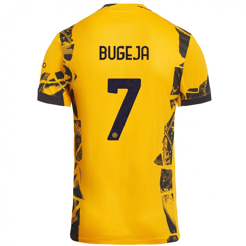 Danxen Hombre Camiseta Haley Bugeja #7 Dorado Negro Equipación Tercera 2024/25 La Camisa