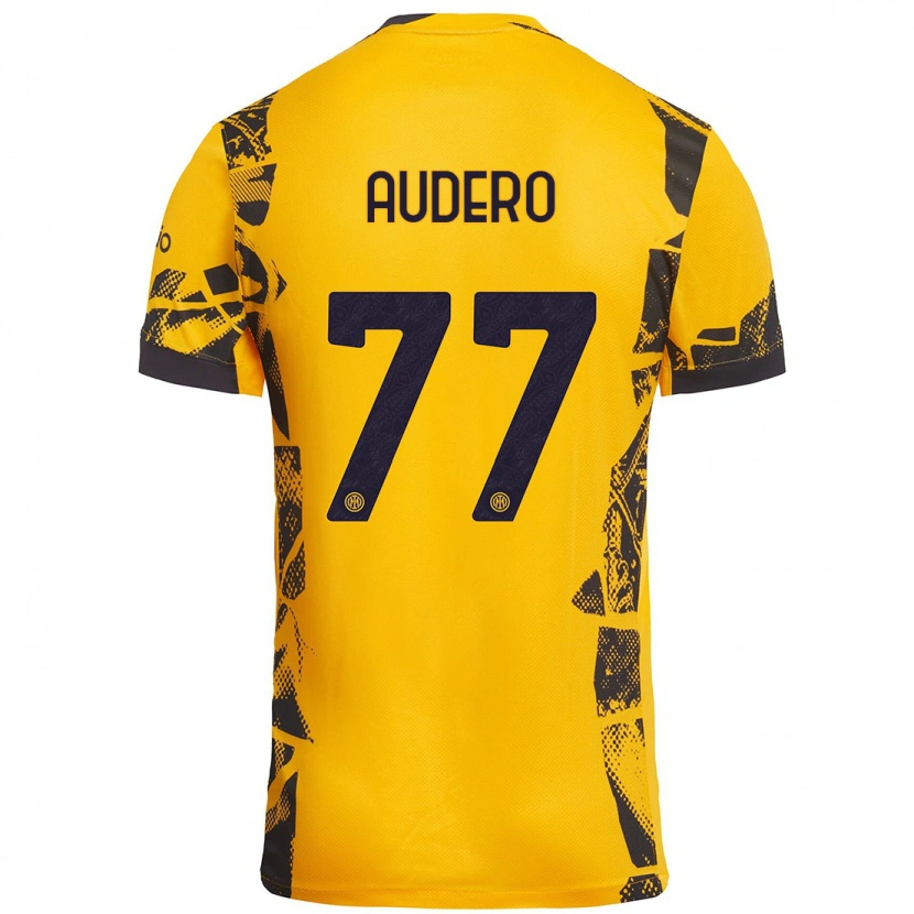 Danxen Hombre Camiseta Emil Audero #77 Dorado Negro Equipación Tercera 2024/25 La Camisa