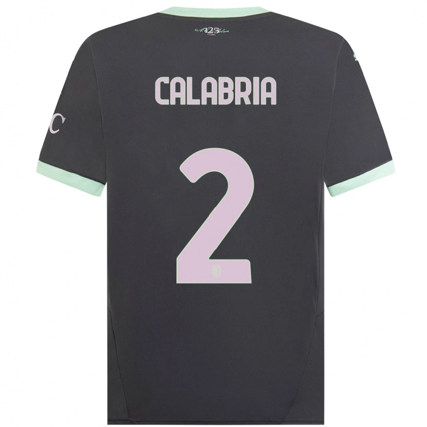 Danxen Hombre Camiseta Davide Calabria #2 Gris Equipación Tercera 2024/25 La Camisa