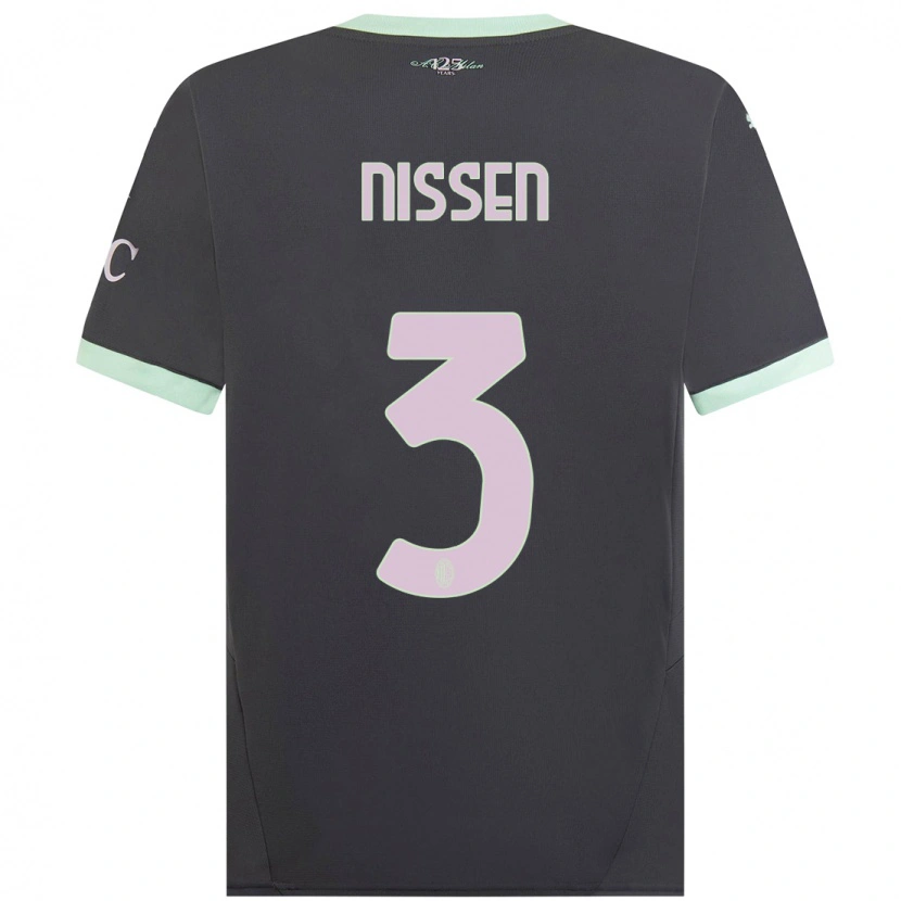 Danxen Hombre Camiseta Fredrik Nissen #3 Gris Equipación Tercera 2024/25 La Camisa