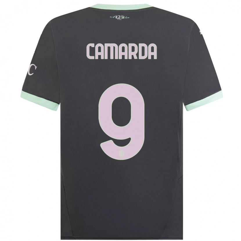 Danxen Hombre Camiseta Francesco Camarda #9 Gris Equipación Tercera 2024/25 La Camisa