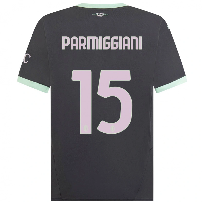 Danxen Hombre Camiseta Pietro Parmiggiani #15 Gris Equipación Tercera 2024/25 La Camisa