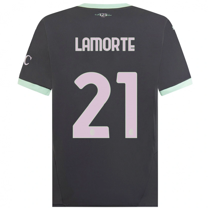 Danxen Hombre Camiseta Alessandro Lamorte #21 Gris Equipación Tercera 2024/25 La Camisa