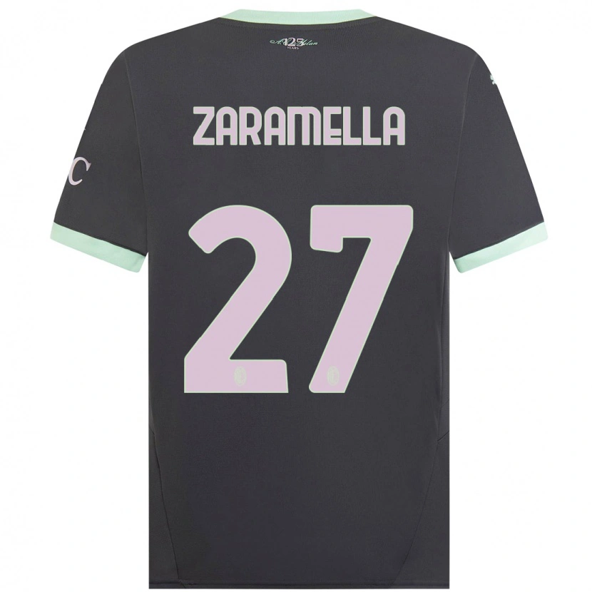 Danxen Hombre Camiseta Mattia Zaramella #27 Gris Equipación Tercera 2024/25 La Camisa