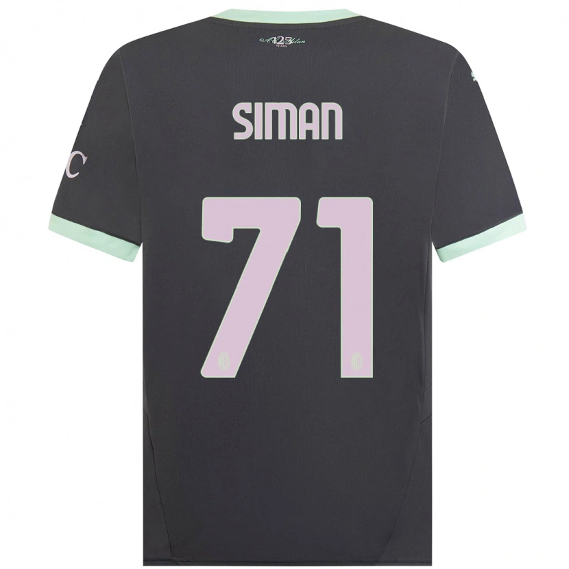 Danxen Hombre Camiseta Alexandru Șiman #71 Gris Equipación Tercera 2024/25 La Camisa