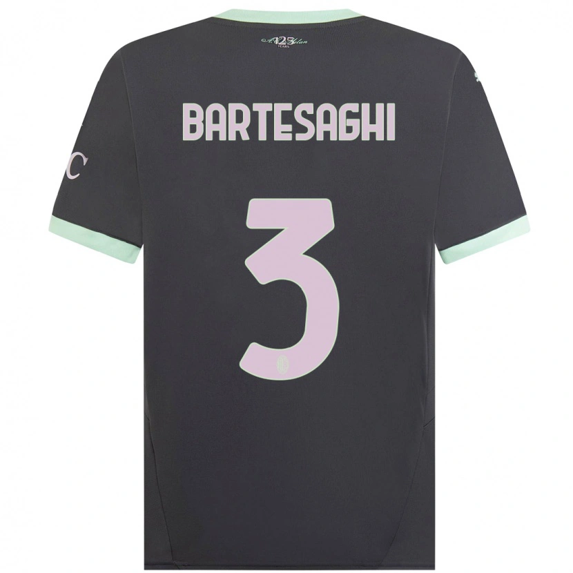 Danxen Hombre Camiseta Davide Bartesaghi #3 Gris Equipación Tercera 2024/25 La Camisa