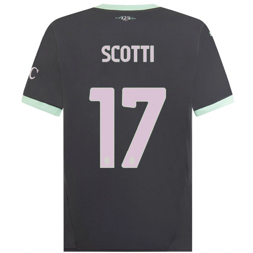 Danxen Hombre Camiseta Filippo Scotti #17 Gris Equipación Tercera 2024/25 La Camisa