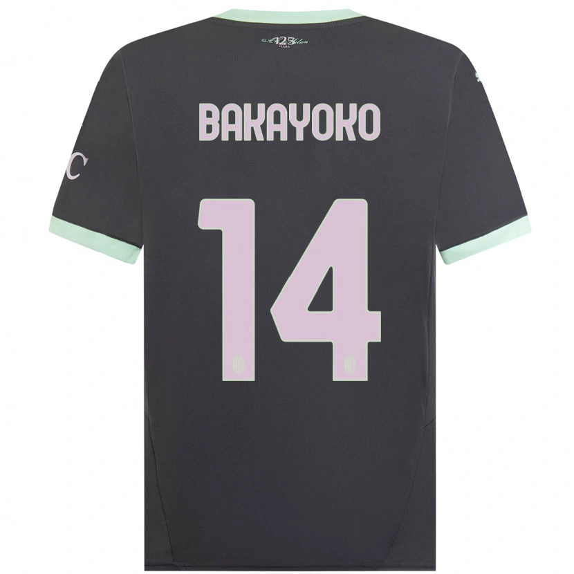 Danxen Hombre Camiseta Tiemoue Bakayoko #14 Gris Equipación Tercera 2024/25 La Camisa