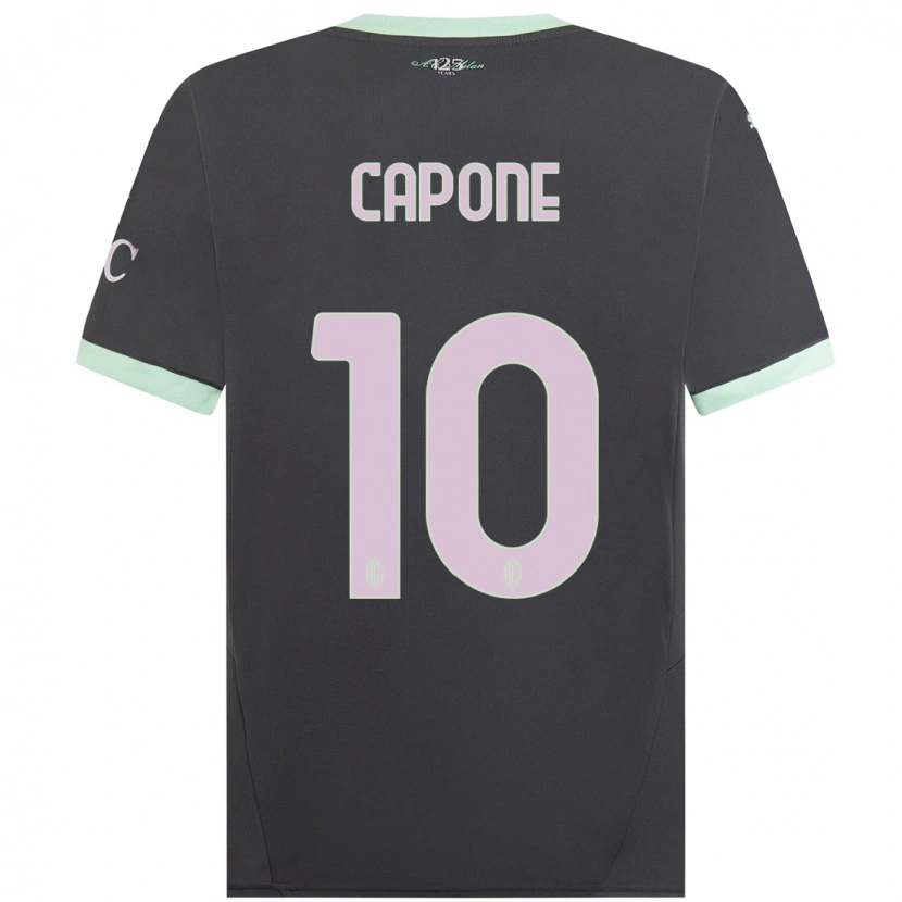 Danxen Hombre Camiseta Andrea Capone #10 Gris Equipación Tercera 2024/25 La Camisa