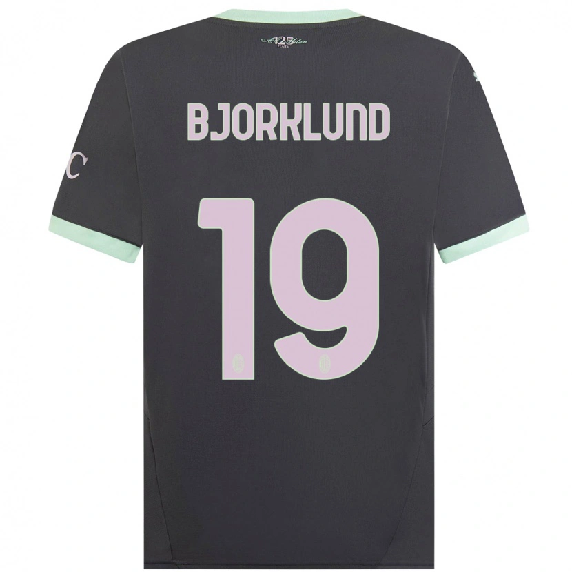 Danxen Hombre Camiseta Lukas Bjorklund #19 Gris Equipación Tercera 2024/25 La Camisa