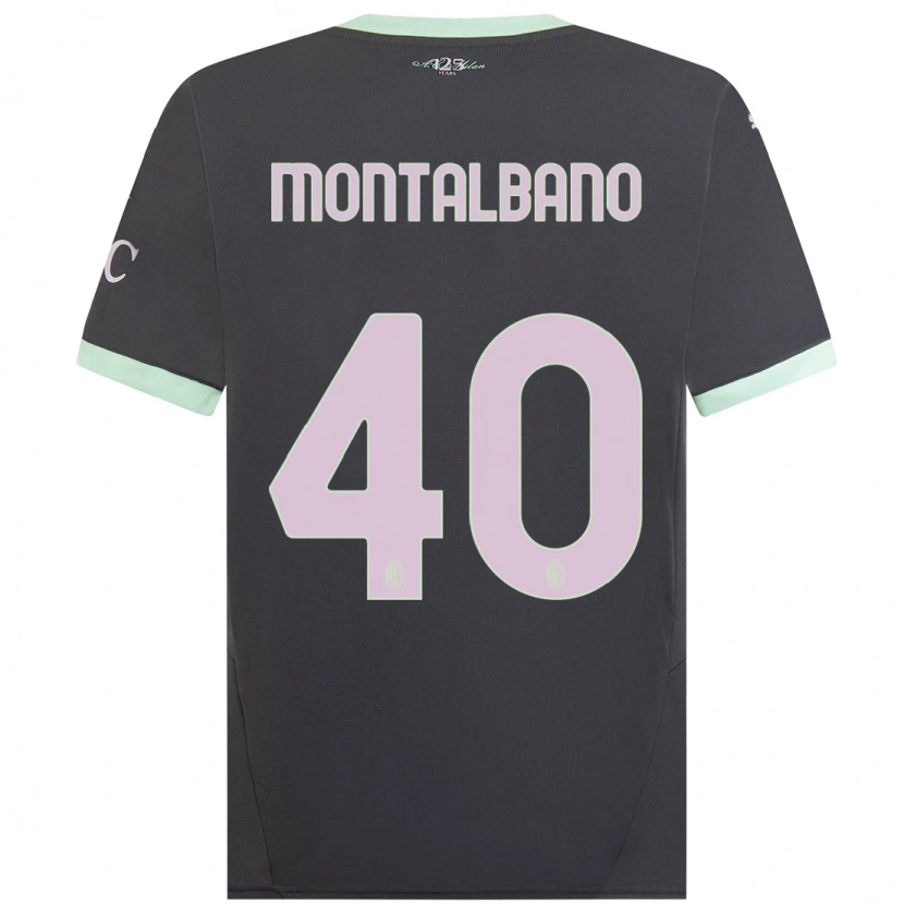 Danxen Hombre Camiseta Nicolo Montalbano #40 Gris Equipación Tercera 2024/25 La Camisa