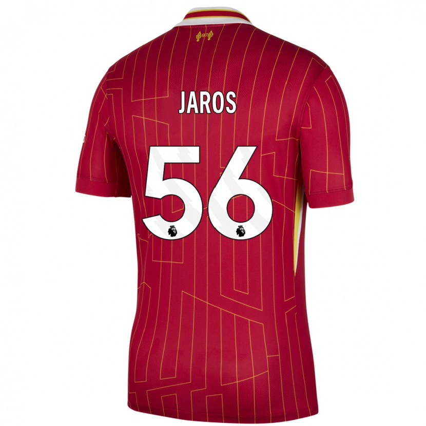 Danxen Mujer Camiseta Vitezslav Jaros #56 Rojo Amarillo Blanco 1ª Equipación 2024/25 La Camisa