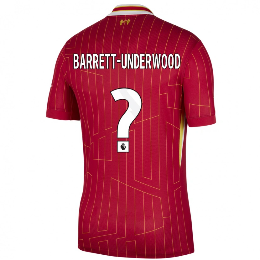 Danxen Mujer Camiseta Keehan Barrett-Underwood #0 Rojo Amarillo Blanco 1ª Equipación 2024/25 La Camisa