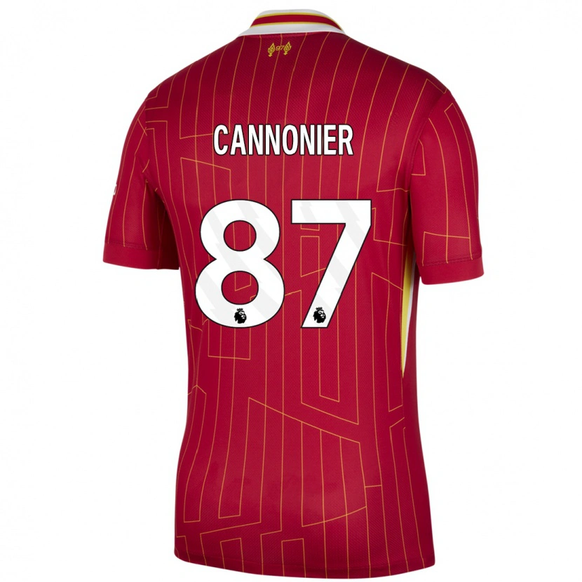 Danxen Mujer Camiseta Oakley Cannonier #87 Rojo Amarillo Blanco 1ª Equipación 2024/25 La Camisa