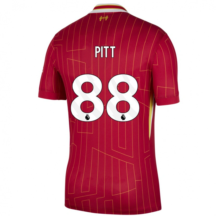 Danxen Mujer Camiseta Lucas Pitt #88 Rojo Amarillo Blanco 1ª Equipación 2024/25 La Camisa