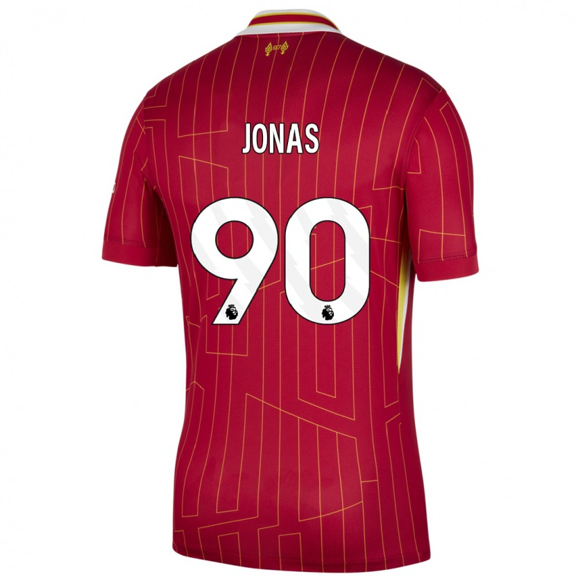 Danxen Mujer Camiseta Lee Jonas #90 Rojo Amarillo Blanco 1ª Equipación 2024/25 La Camisa