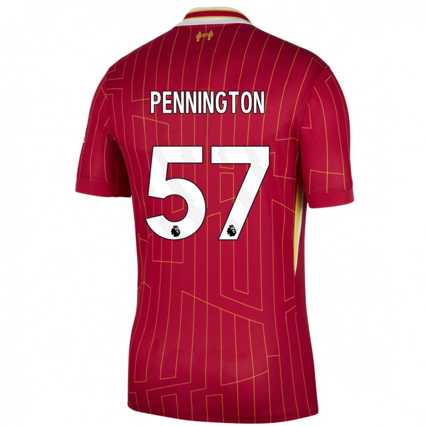 Danxen Mujer Camiseta Cody Pennington #57 Rojo Amarillo Blanco 1ª Equipación 2024/25 La Camisa