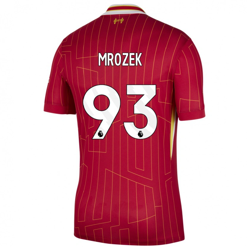 Danxen Mujer Camiseta Fabian Mrozek #93 Rojo Amarillo Blanco 1ª Equipación 2024/25 La Camisa