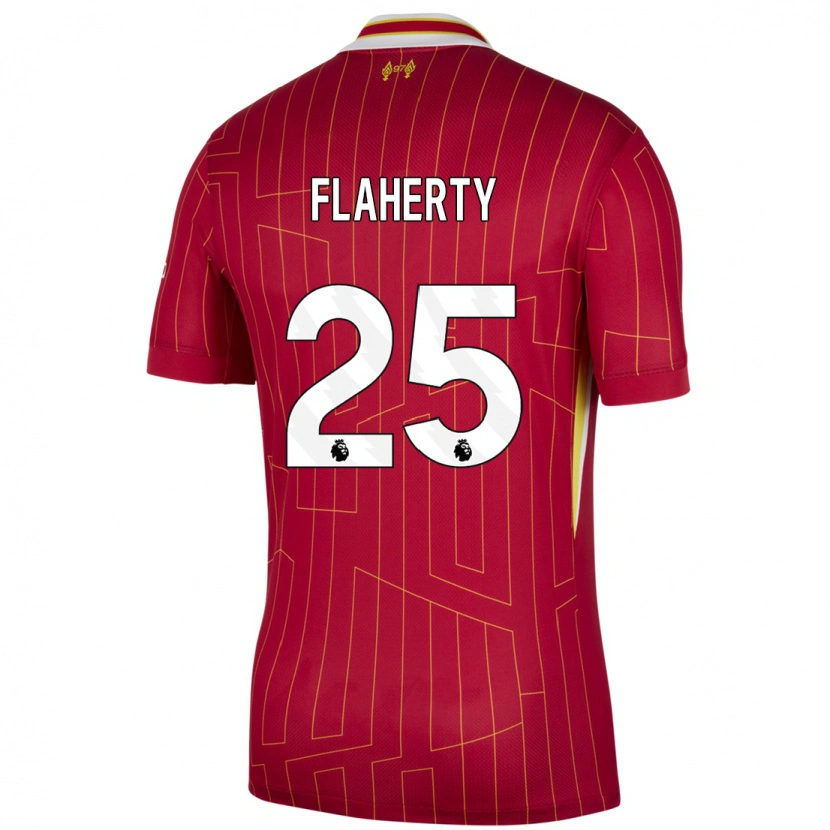 Danxen Mujer Camiseta Gilly Flaherty #25 Rojo Amarillo Blanco 1ª Equipación 2024/25 La Camisa