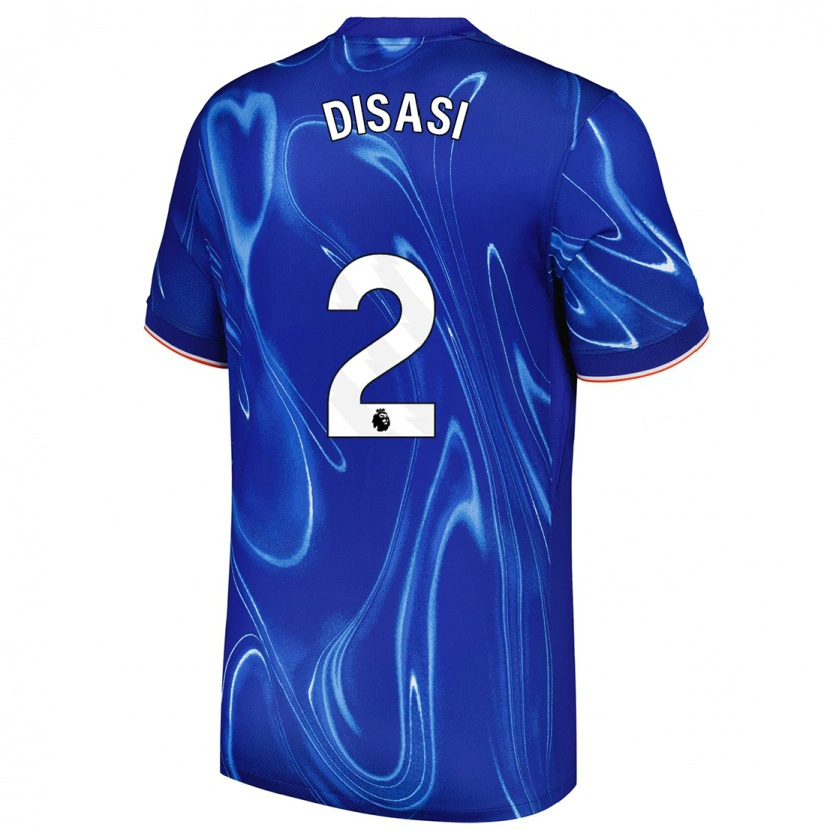 Danxen Mujer Camiseta Axel Disasi #2 Azul Blanco 1ª Equipación 2024/25 La Camisa