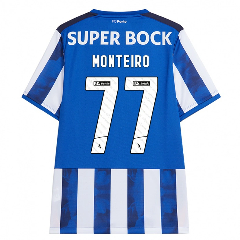 Danxen Mujer Camiseta Rui Monteiro #77 Azul Blanco 1ª Equipación 2024/25 La Camisa