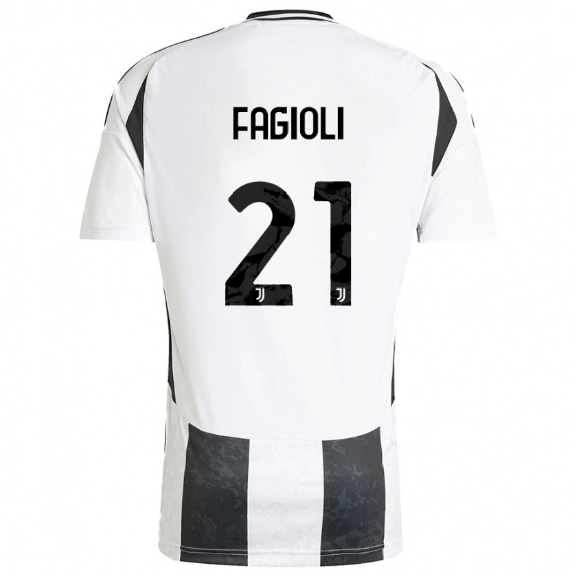 Danxen Mujer Camiseta Nicolò Fagioli #21 Blanco Negro 1ª Equipación 2024/25 La Camisa