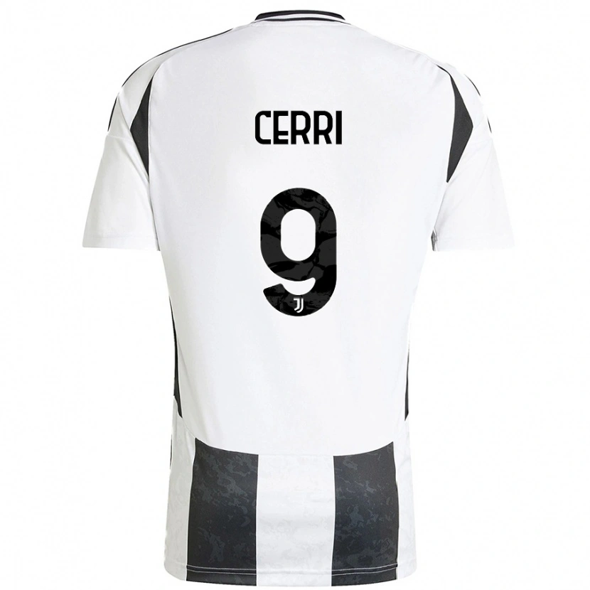 Danxen Mujer Camiseta Leonardo Cerri #9 Blanco Negro 1ª Equipación 2024/25 La Camisa