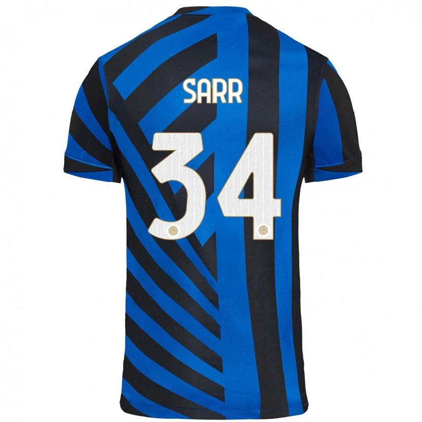 Danxen Mujer Camiseta Amadou Sarr #34 Azul Negro 1ª Equipación 2024/25 La Camisa