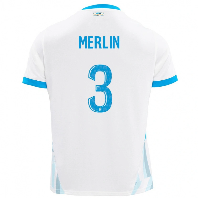 Danxen Mujer Camiseta Quentin Merlin #3 Blanco Azul Cielo 1ª Equipación 2024/25 La Camisa