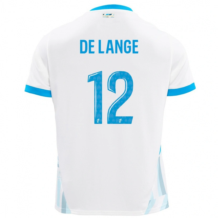 Danxen Mujer Camiseta Jeffrey De Lange #12 Blanco Azul Cielo 1ª Equipación 2024/25 La Camisa