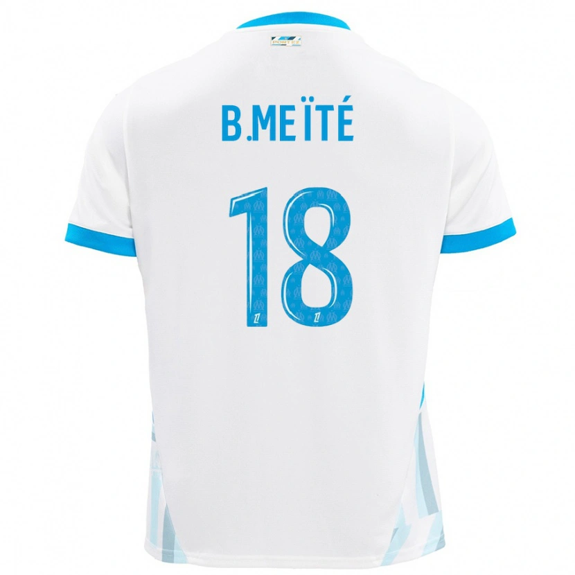 Danxen Mujer Camiseta Bamo Meïté #18 Blanco Azul Cielo 1ª Equipación 2024/25 La Camisa