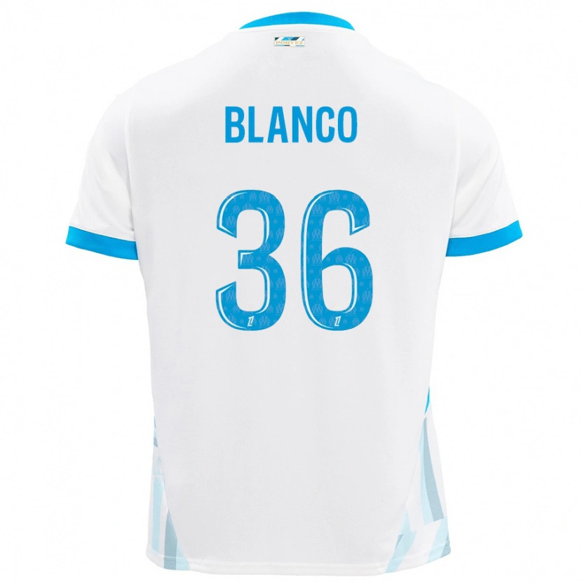 Danxen Mujer Camiseta Rubén Blanco #36 Blanco Azul Cielo 1ª Equipación 2024/25 La Camisa