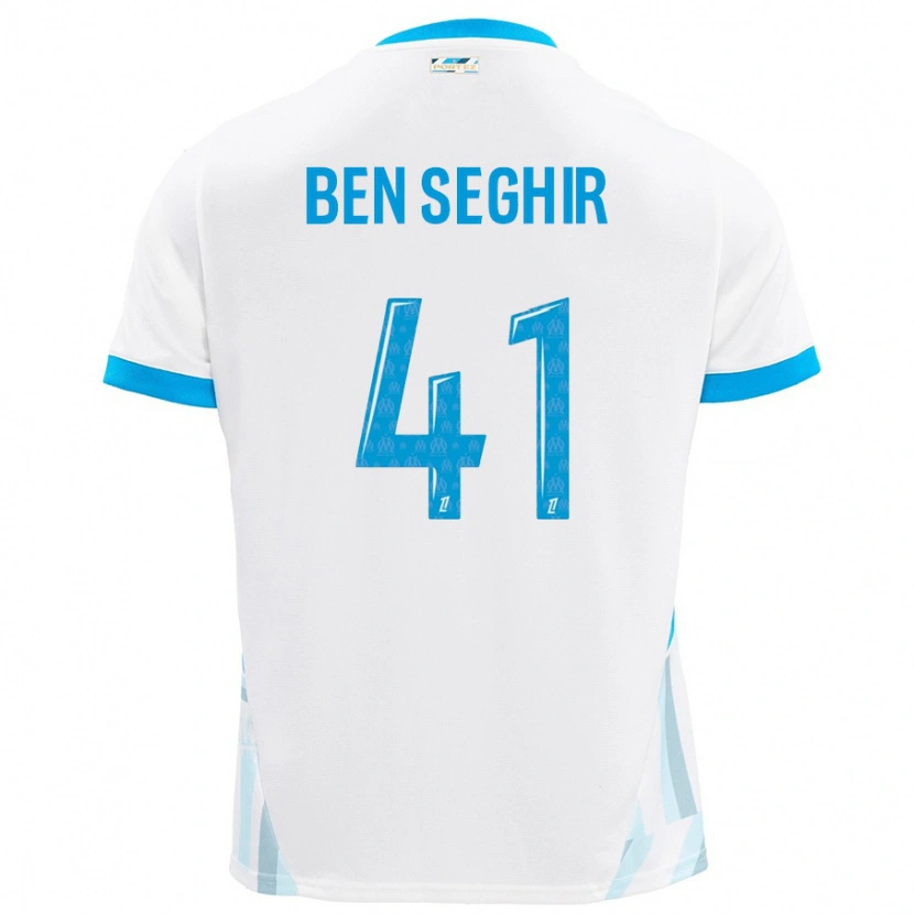 Danxen Mujer Camiseta Salim Ben Seghir #41 Blanco Azul Cielo 1ª Equipación 2024/25 La Camisa