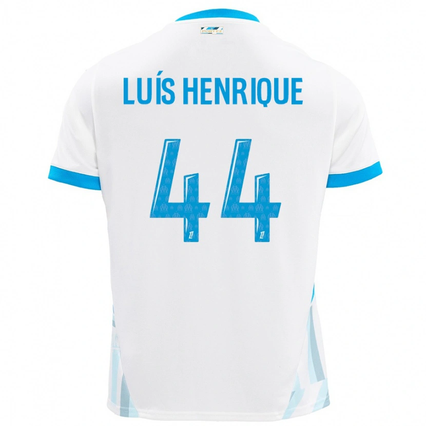 Danxen Mujer Camiseta Luis Henrique #44 Blanco Azul Cielo 1ª Equipación 2024/25 La Camisa