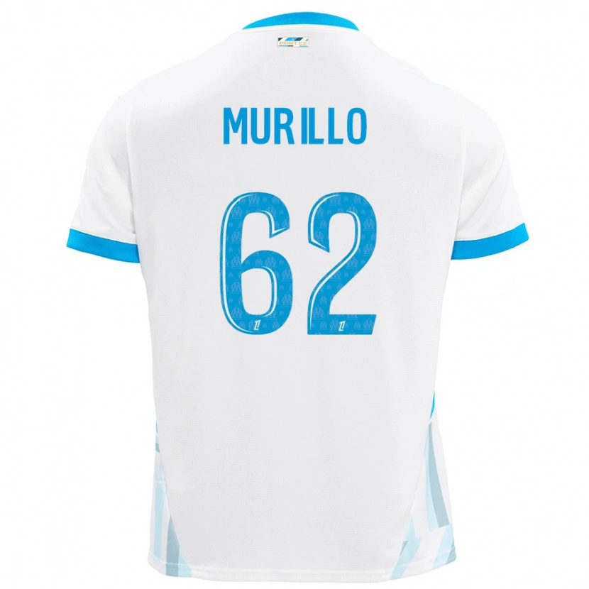 Danxen Mujer Camiseta Amir Murillo #62 Blanco Azul Cielo 1ª Equipación 2024/25 La Camisa