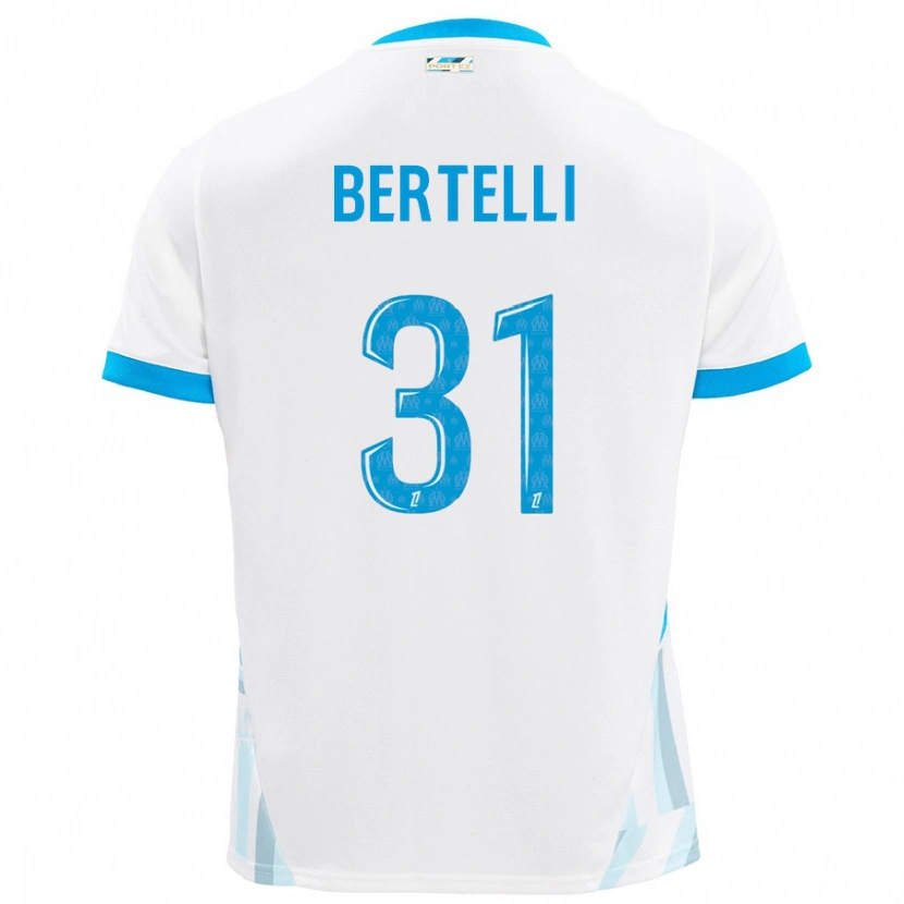 Danxen Mujer Camiseta Ugo Bertelli #31 Blanco Azul Cielo 1ª Equipación 2024/25 La Camisa