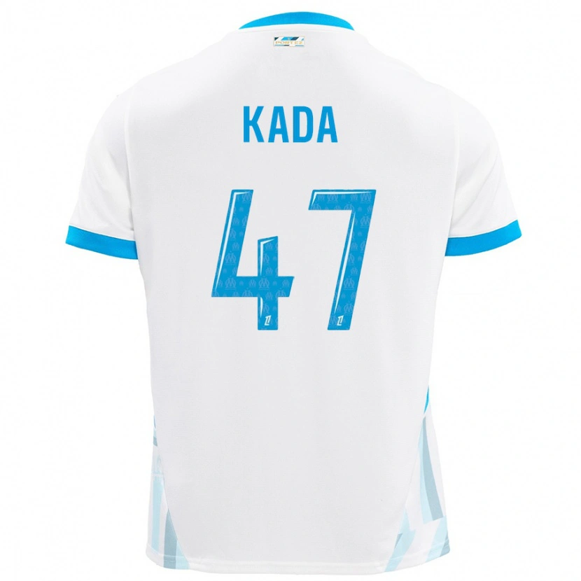 Danxen Mujer Camiseta Joakim Kada #47 Blanco Azul Cielo 1ª Equipación 2024/25 La Camisa